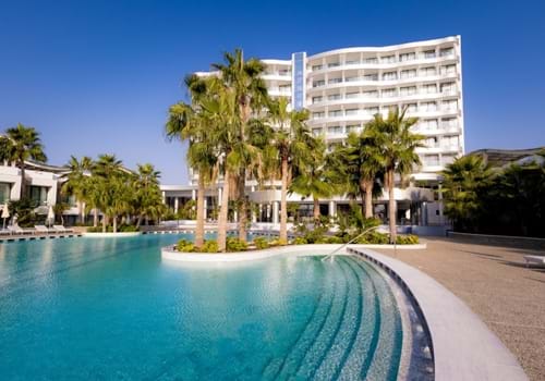 Pool view at Radisson Beach Resort in Larnaca