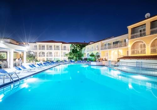 Pool area and hotel exterior, Diana Palace Hotel, Argassi, Zante, Greece