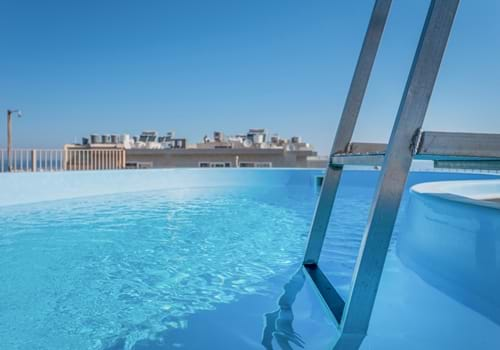 Rooftop pool at the Qawra Point Holiday Complex, Malta