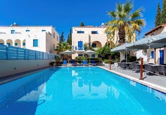 Pool at Vanas Apartments, Spetses, Greece.