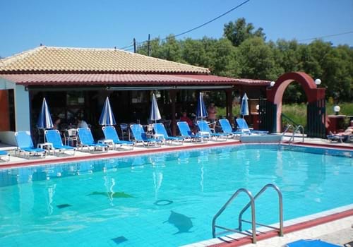 Pool area, Dionysis & Tonia Apartments, Kalamaki, Zante, Greece. 