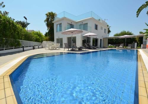 Pool area at the Olympic Garden Villa in Protaras, Cyprus