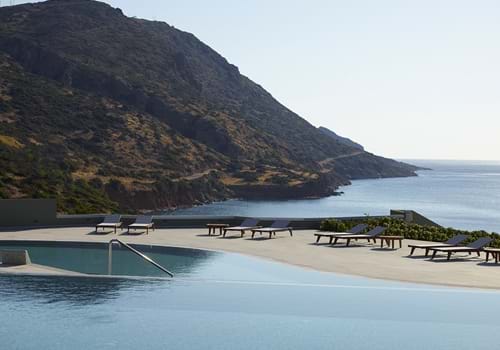 Pool at Cayo Exclusive Resort & Spa, Elounda, Crete, Greece.