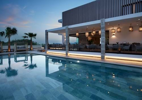 Pool at Lango Design Hotel & Spa, Lambi, Kos, Greece.