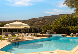 Swimming Pool at Paradise Art Hotel, Andros, Greece