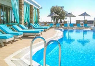 Pool view at Chryssi Atki in Andros